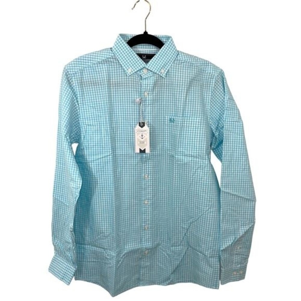 NWT Coast Men's Blue "The Marlin Buttondown" Long Sleeve Button Down Shirt SMALL